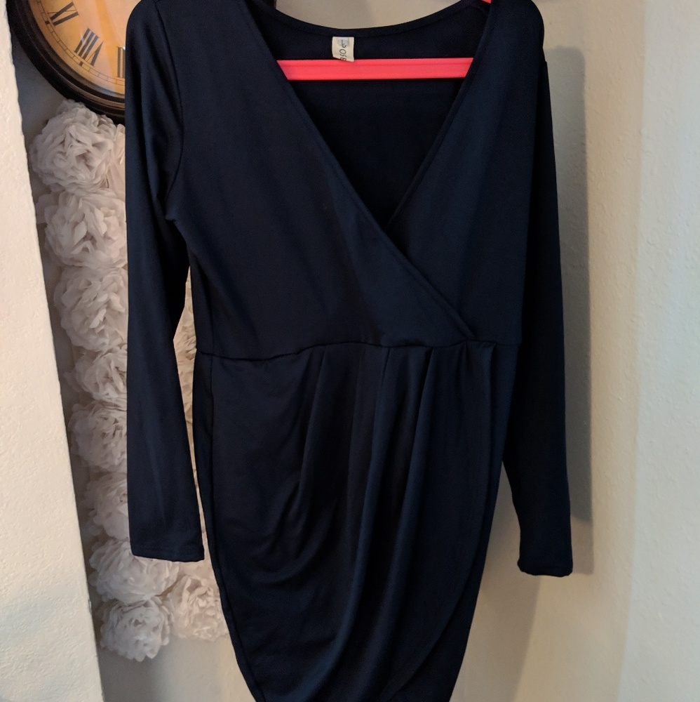 Navy blue cocktail evening dress